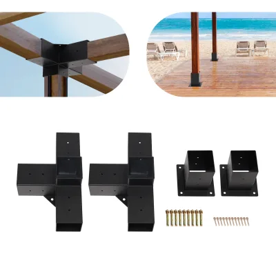 Connecteurs d'angle pour poteaux en bois