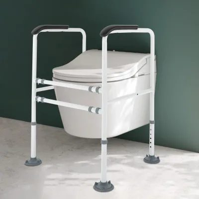 Rail de toilette réglable blanc – image 2
