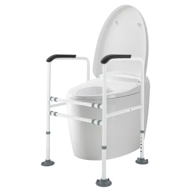 Rail de toilette réglable blanc – image 3